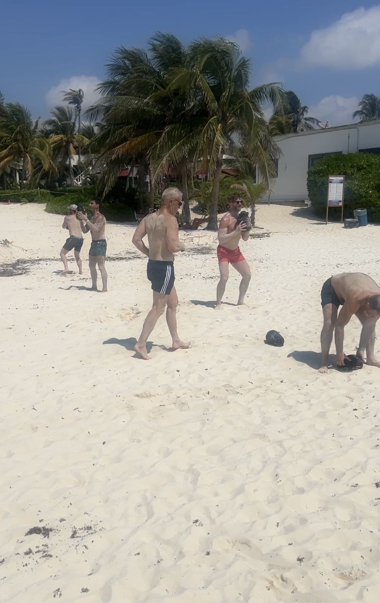 Beach training session under the palms