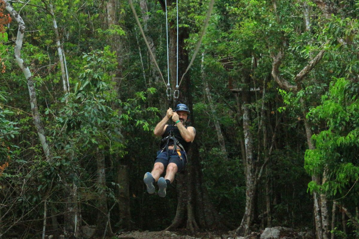 Ziplining through the jungle